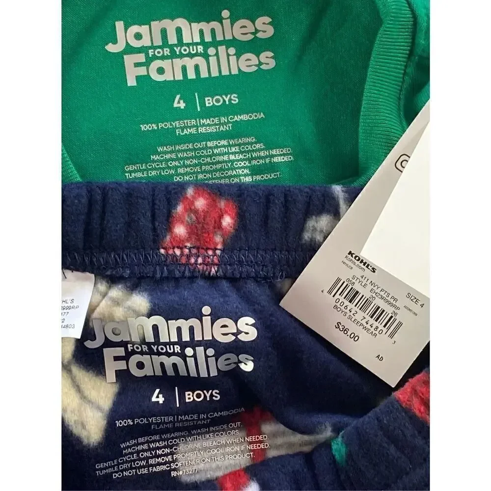 Jammies For Your Families Boys Size 4 Happy Howlidays Pajama 2 Piece Set